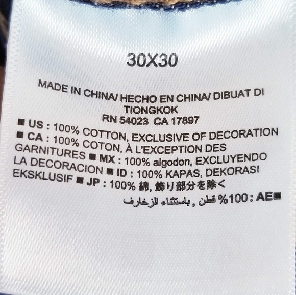 Old Navy Mens Slim Boot Jean Size 30x30 Dark Wash Distressed Blue Denim Pants - Picture 8 of 8